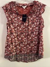 Lucky Brand Women’s Top Size M   V-Neck  Stretch NWT Floral