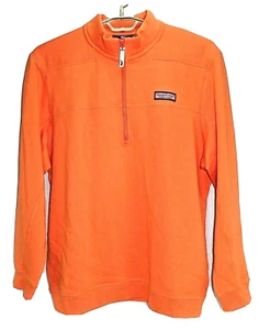 Vineyard Vines French Terry Strickoberteil Herren XL 1/2-Reißverschluss College Shep orange - Bild 1 von 9