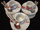 2 Oz Cuban Espresso Coffee Cup Set 18 Pc Set Cafe Cubano Flag Style Island