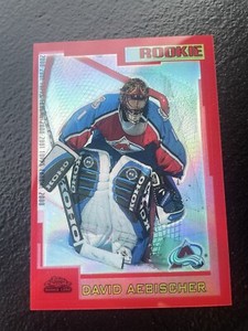 2000-01 Topps Chrome True Red Rookie Refractor /25 David Aebischer #244 RC SSP