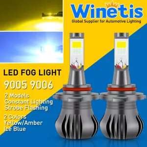 H10 9145 LED Bulb for Fog Light Dual Color Yellow & Ice Blue Switchback Strobe - Picture 1 of 9