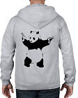 Banksy Panda With Guns Full Zip Hoodie - Graffiti T-Shirt Pistols