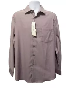NEW Calvin Klein Dress Shirt Mens Large 16-16.5 34/35 Purple All Season Stretch - Picture 1 of 9