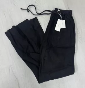 Vince Tie Front Linen Hemp Pants in Black. NWT. Size XXS. Retail- $250 - Picture 1 of 8