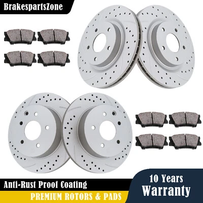 Front and Rear Brake Rotors Pads Kit for Nissan Rogue 2014-2015 2016 2017 Brakes — 第 1/4 张图片