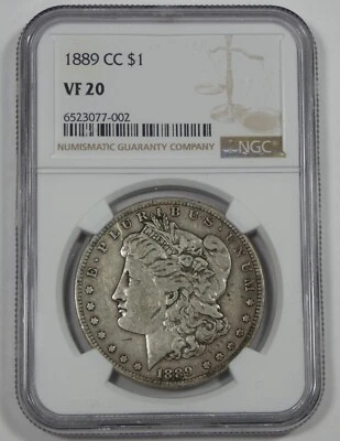 1889-CC Morgan Dollar CERTIFIED NGC VF 20 Carson City Silver Dollar - Image 1 of 4