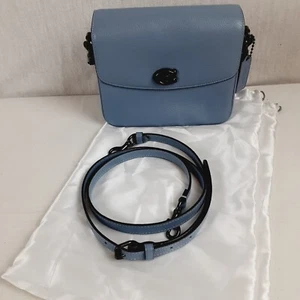 Coach Pebbled Leather Cassie 19 Crossbody in Bluebell #88346 Satchel Convertible - Picture 1 of 20
