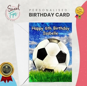 PERSONALISED A5 BIRTHDAY CARD FOOTBALL ANY NAME | AGE - Picture 1 of 1