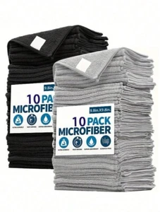 10 X Pack Microfibre Cleaning Cloth 25x25cm- Kitchen, Cars, Mirrors, Furniture - Picture 1 of 7