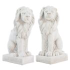 2x XL couple lion statue jardin figure style antique décoration 75cm