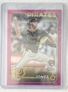 2024 Topps Chrome Jared Jones RC Pink Refractor Rookie #96 Pirates - Picture 1 of 2