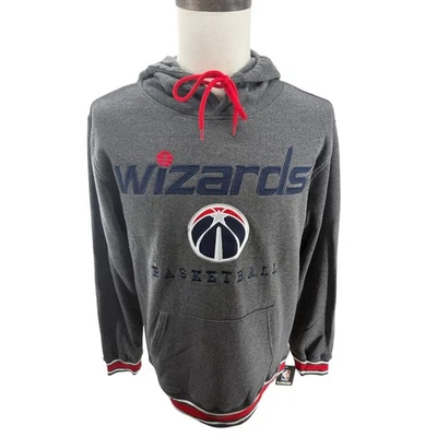 NBA Washington Wizards Sudadera con Capucha Bordada Gris Para Hombre Mediana NUEVA Foto 1 de 4