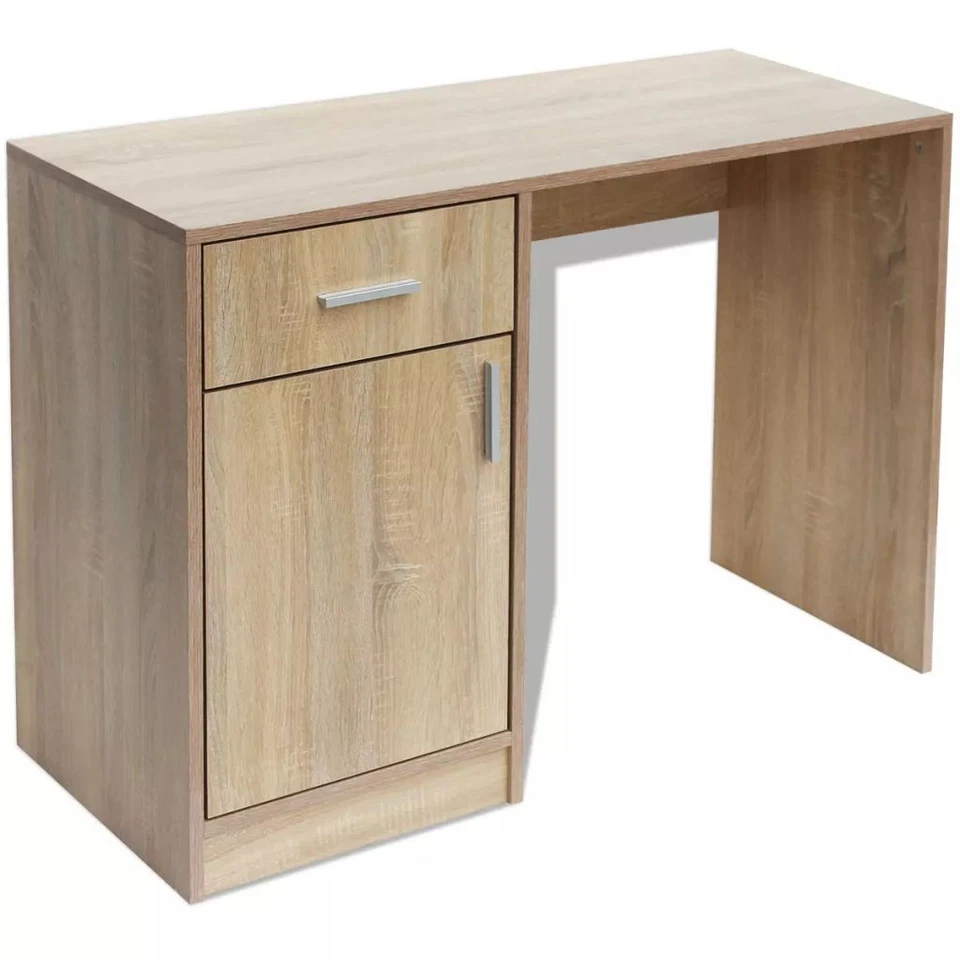 Schreibtisch Mit Schublade Und Schrank Eiche 100x40x73 Cm - Bild 1 von 4