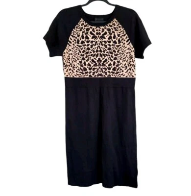 Платье-футляр женское Worthington размер L черное с анималистическим принтом высокая талия реглан - Изображение 1 из 4