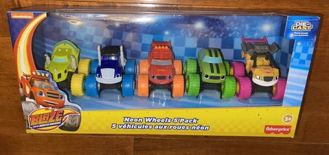 Blaze and the Monster Machines Neon Wheels 5 Pack Set Die-Cast Toys Vehicles New Cover