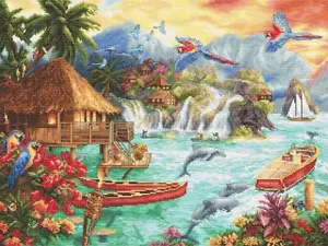 LetiStitch gezähltes Kreuzstich-Kit Island Life Leti925 - Bild 1 von 6