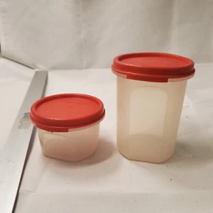 2 contenedores modulares redondos Tupperware 1605 y 1606 tapas rojas - Imagen 1 de 8
