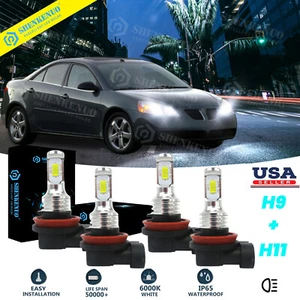 For Pontiac G6 2005-2010 LED Headlight Bulbs Kit H9+H11 High Low Beam 6000K BOYU - Picture 1 of 11
