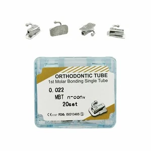 80 Pcs Dental Orthodontic Buccal Tubes First Molar 0.022 MBT Bondable Mesh Base - Picture 1 of 8
