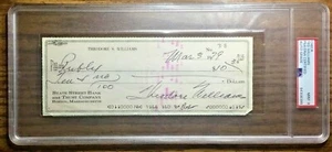 Vintage Ted Williams Signed Personal Check PSA/DNA Encapsulated & Graded MINT! 9 - Picture 1 of 9