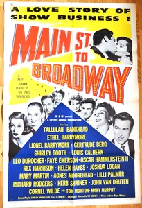 Póster original de la película MAIN ST. TO BROADWAY - Show Biz Love Story 27x41" - 1953 - Imagen 1 de 4