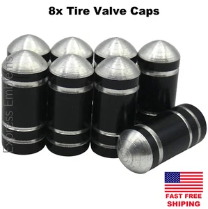 8pcs Bullet Tire Valve Cap Stem Cover For Bike, Car, Trucks, ATV (BLACK) - Picture 1 of 12