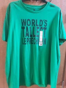 NWT Size XXL Mens World's Tallest Leprechaun St Patrick's Day green t shirt - Picture 1 of 2