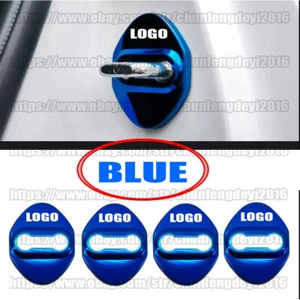 4pcs Sport Blue Door Lock Lockstitch Decor Cover Trim For Toyota Corolla 2009-23 - Picture 1 of 5