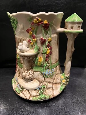 Falcon Ware Dovecote Garden Ceramic Bird In Bath Jug - Image 1 of 4