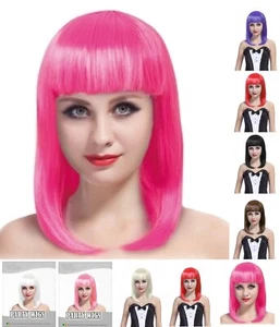 New Womens Long Bob Elegant Girls Disco Hen Night Fancy Dress Party Costume UK - Picture 1 of 9
