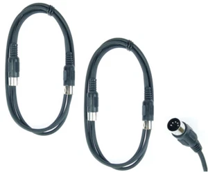2 x 1,5 m Audiokabel MIDI DIN Kabel 5-polig 5-Pin Synthesizer Keyboard Midikabel - Picture 1 of 5