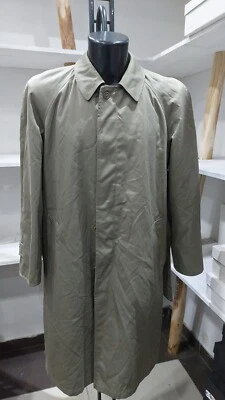 Gabardina usada de mezcla de algodón verde claro para hombre talla 46 PGC377PI Foto 1 de 4