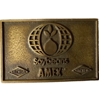 Hebilla de cinturón de latón Amex Soja Amchem agricultura agricultura Foto 1 de 4