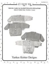 Mock Cable & Basketweave Sweaters Child's Knitting Patterns Yankee Knitter #23