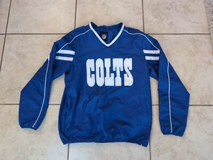 NFL Herren Jacke Indianapolis Colts Blau Pullover Windbreaker V-Ausschnitt Jacket Med - Bild 1 von 9