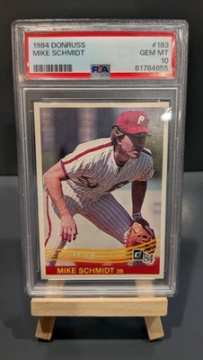 Donruss Baseball #183 1984 Mike Schmidt, PSA 10 gemas como nuevo, corte Foto 1 de 2
