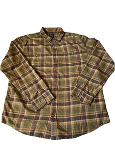 PrAna Dolberg Flannel Sz XL Outdoor Mens Plaid Woodsman Work Wear Button Up - Picture 1 of 10