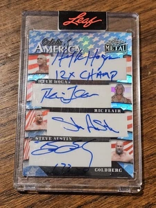 2025 Leaf WWE 8 Auto HOF Hulk Hogan Steve Austin Ric Flair Goldberg True #d 1/1 - Picture 1 of 2