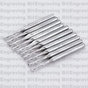 10x 1/8'' Carbide Two Flute Spiral Bit CED 1.5mm CEL 8mm - Picture 1 of 1