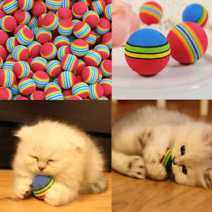 6pcs Colorful Pet Cat Kitten Soft Foam Rainbow Play Balls Activity Toys Fun mini