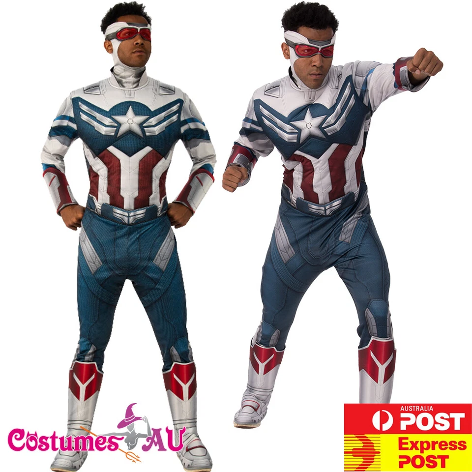 Disfraz de halcón y soldado de invierno Capitán América para hombre Marvel superhéroe adulto Foto 1 de 4