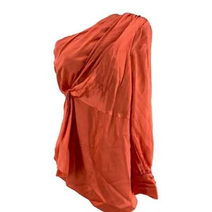 Cinq à Sept Orange Silk One Shoulder Blouse | Versatile Chic - Picture 1 of 5
