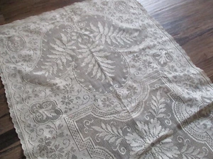 Bufanda/HOJAS FLORAL de colección "encaje neto" manto de corredor de mesa crema 16x32" - Imagen 1 de 6
