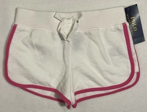 Ralph Lauren Shorts Solid White Body Pink Trim Large Blue Logo Size 6X NWT - Picture 1 of 2