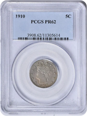 1910 Liberty Nickel PR62 PCGS Cover