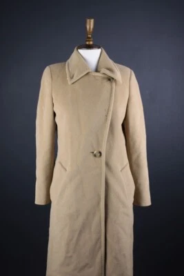 MAX MARA Beige Angora Wool Button Oversize Trench Coat Size I 40 / GB 8 / USA 6 - Image 1 of 4
