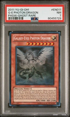 2011 YUGIOH PHSW-EN011 GALAXY-EYES PHOTON DRAGON GHOST RARE PSA 7 NM #80455729 - Image 1 of 2