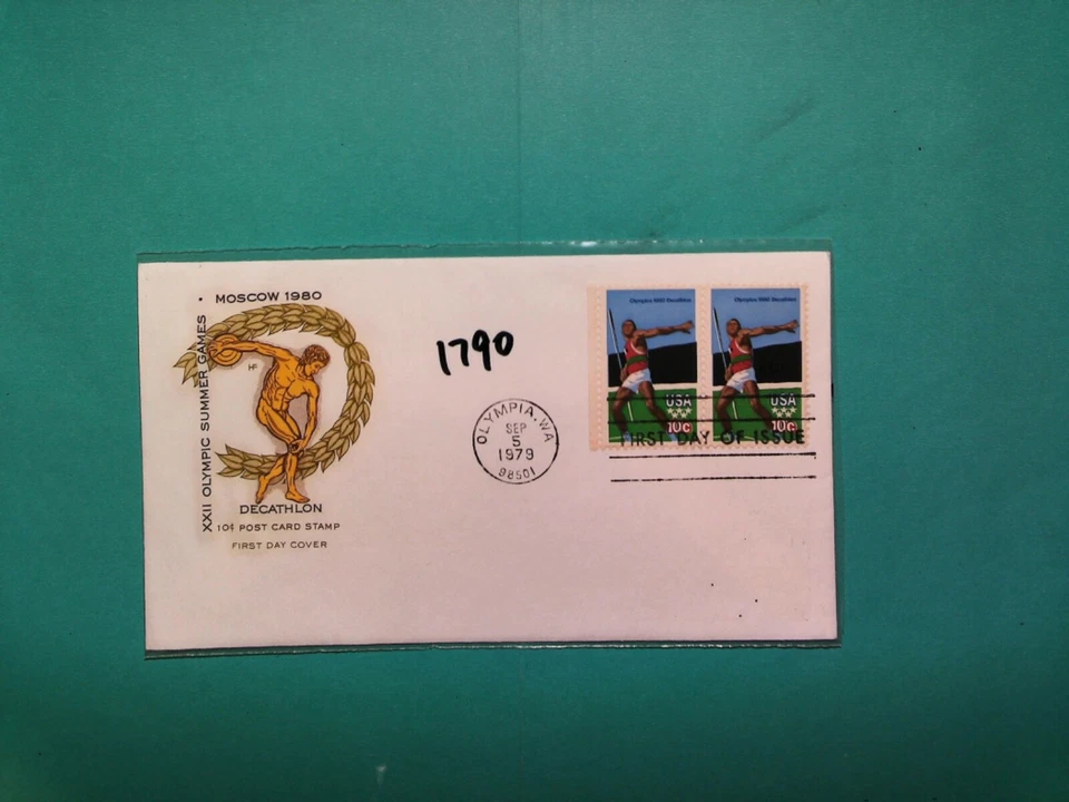 U. S. FDC 1790 - Olympics - "H F"  cachet - comb. shipping! - Image 1 of 1