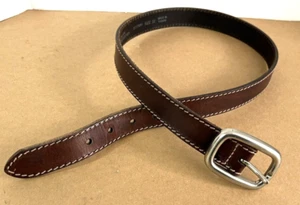 Cinturón Vintage Banana Republic Cuero Marrón con Hebilla Tono Plateado Talla 32 - Imagen 1 de 7