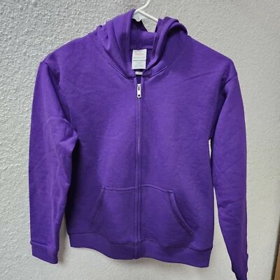 Sudadera con Capucha Hanes Big Girls Ecosmart Cremallera Completa Polar, Púrpura, Grande 14-16 *MANCHADA* Foto 1 de 4